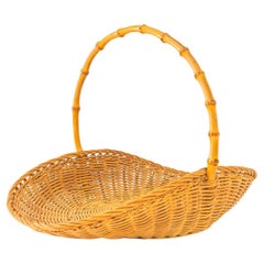 Fruit basket made of wicker and bamboo vienna around 1960s