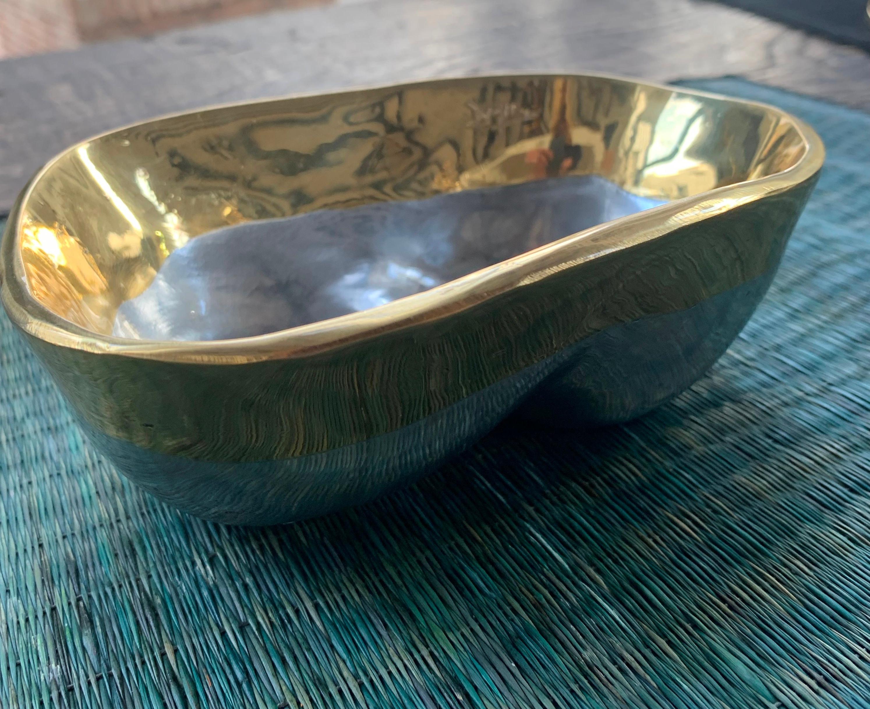 Spanish Fruit Bowl A019 Solid cast brass (gold coloured) and aluminium (silver coloured) For Sale