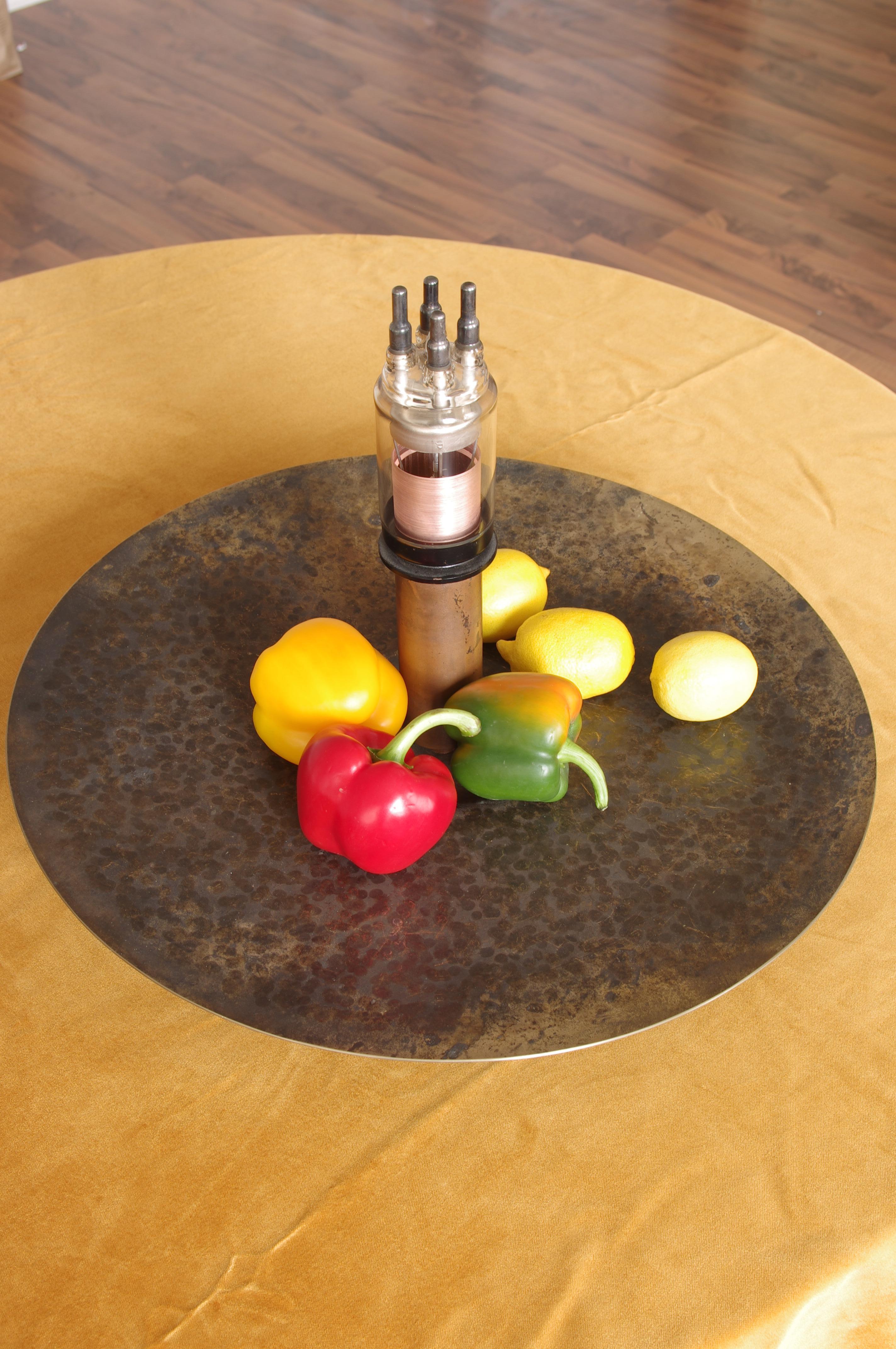 Modern Fruit Bowl from Electron Tube and Drum Cymbals For Sale