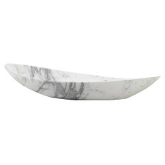 Fruit Bowl Decorative Centerpiece Vase White Calacatta Marble Handmade in Italy
