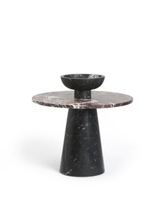 Modern Fruit Bowl in Black Marble, Creator Karen Chekerdjian