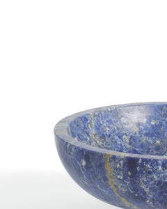 New modern Fruit Bowl in Blue Marble, creator Karen Chekerdjian Stock