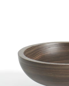 New Modern Fruit Bowl in Brown Marble, creator Karen Chekerdjian
