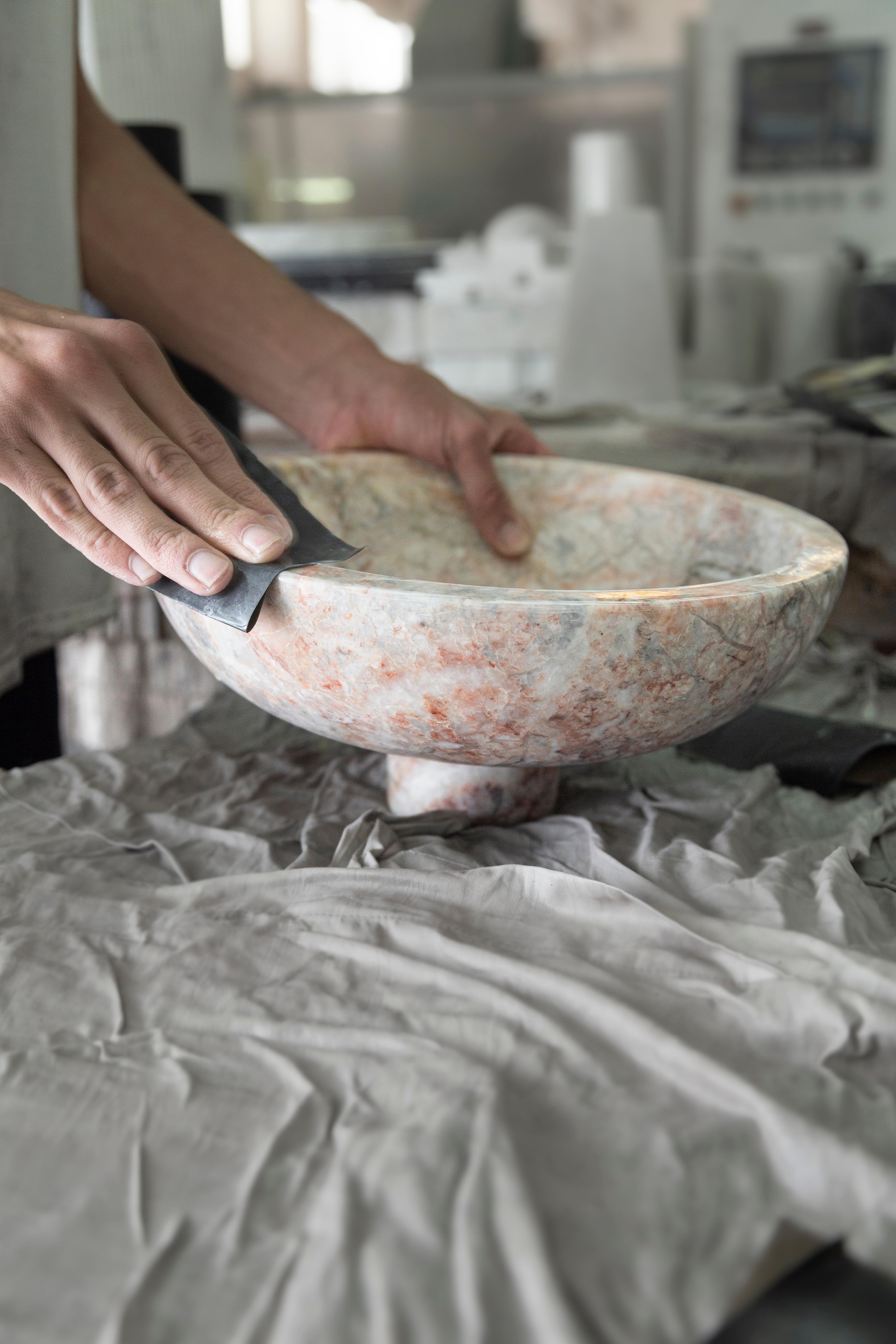 Fruit Bowl in marble, by Karen Chekerdjian, Made in Italy For Sale 2