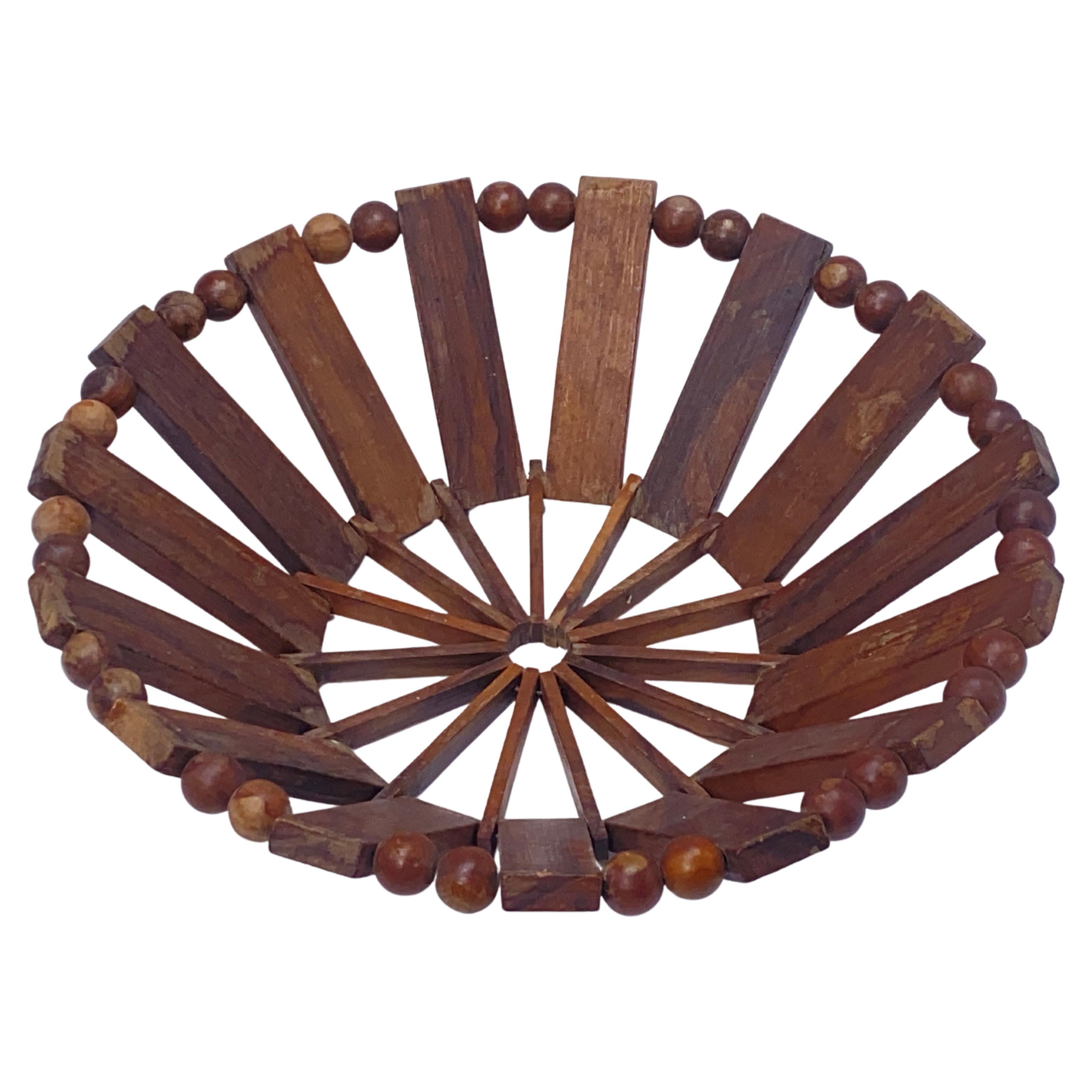 Coupe à fruits en Wood, couleur Brown, France 1970