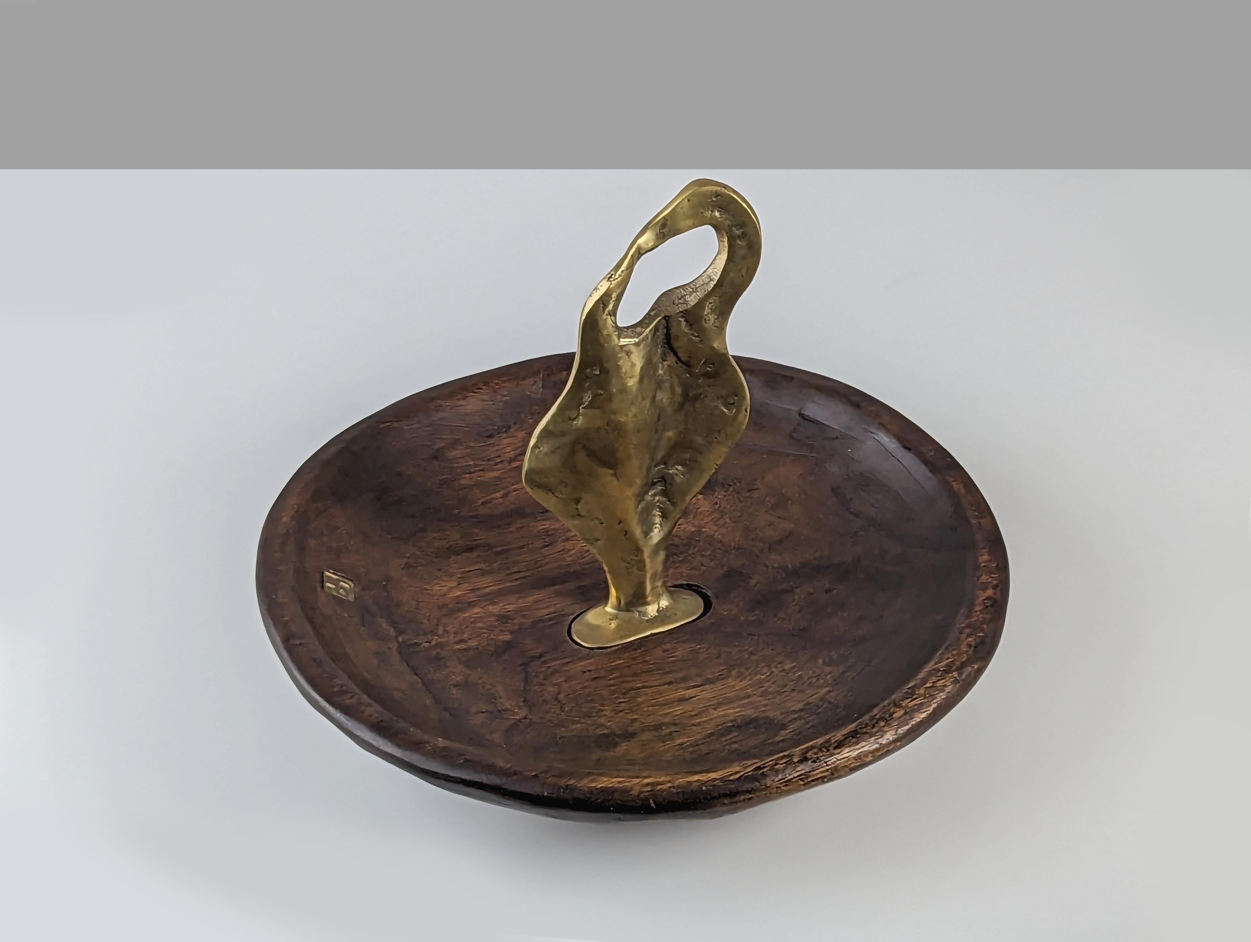 Bronze Fruit Bowl Sculpture by David Marshall 1980s For Sale