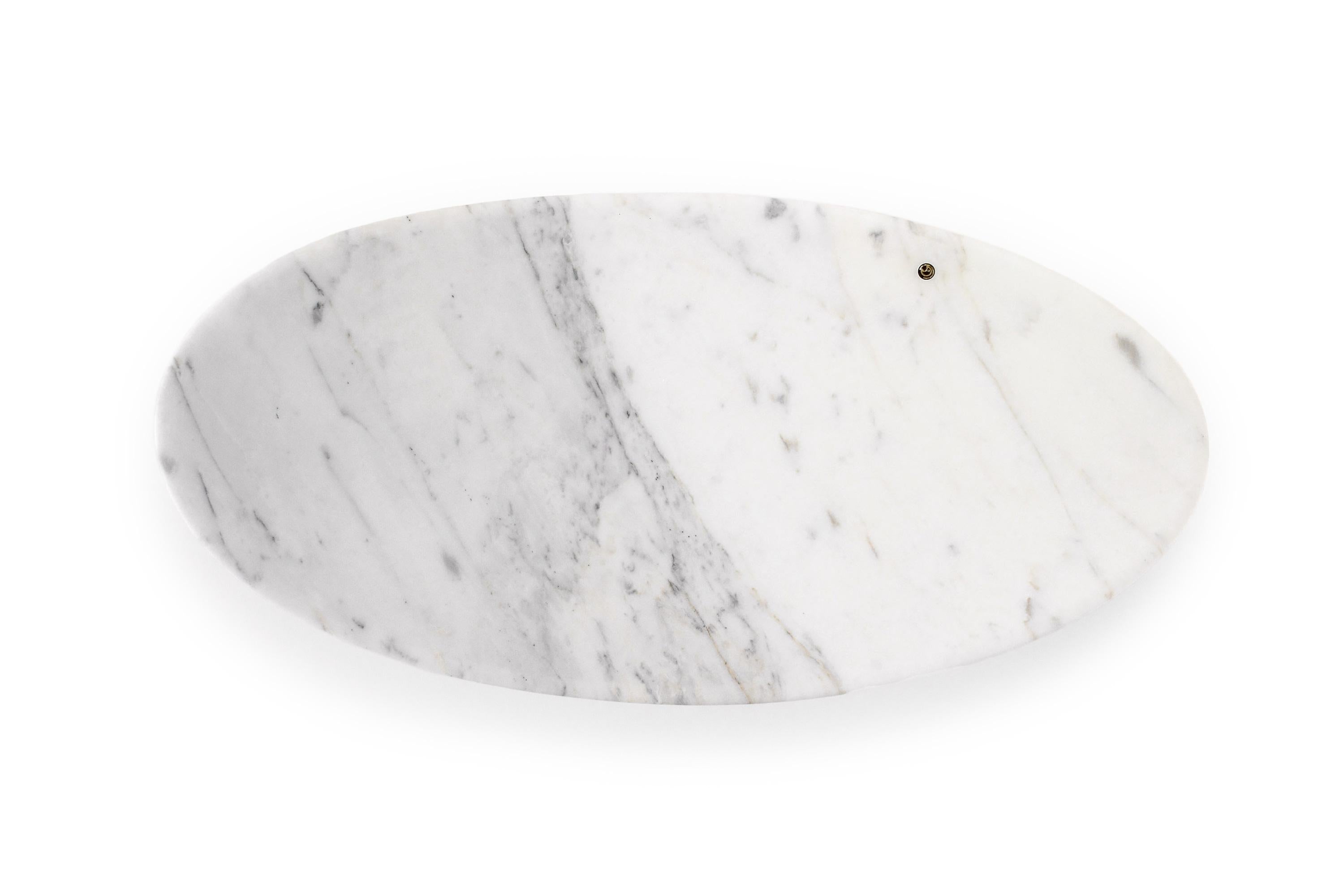 Schalenvase/Gefäß aus weißem Calacatta-Marmor, Sammlerstück-Design, handgefertigt, Italien (Moderne) im Angebot