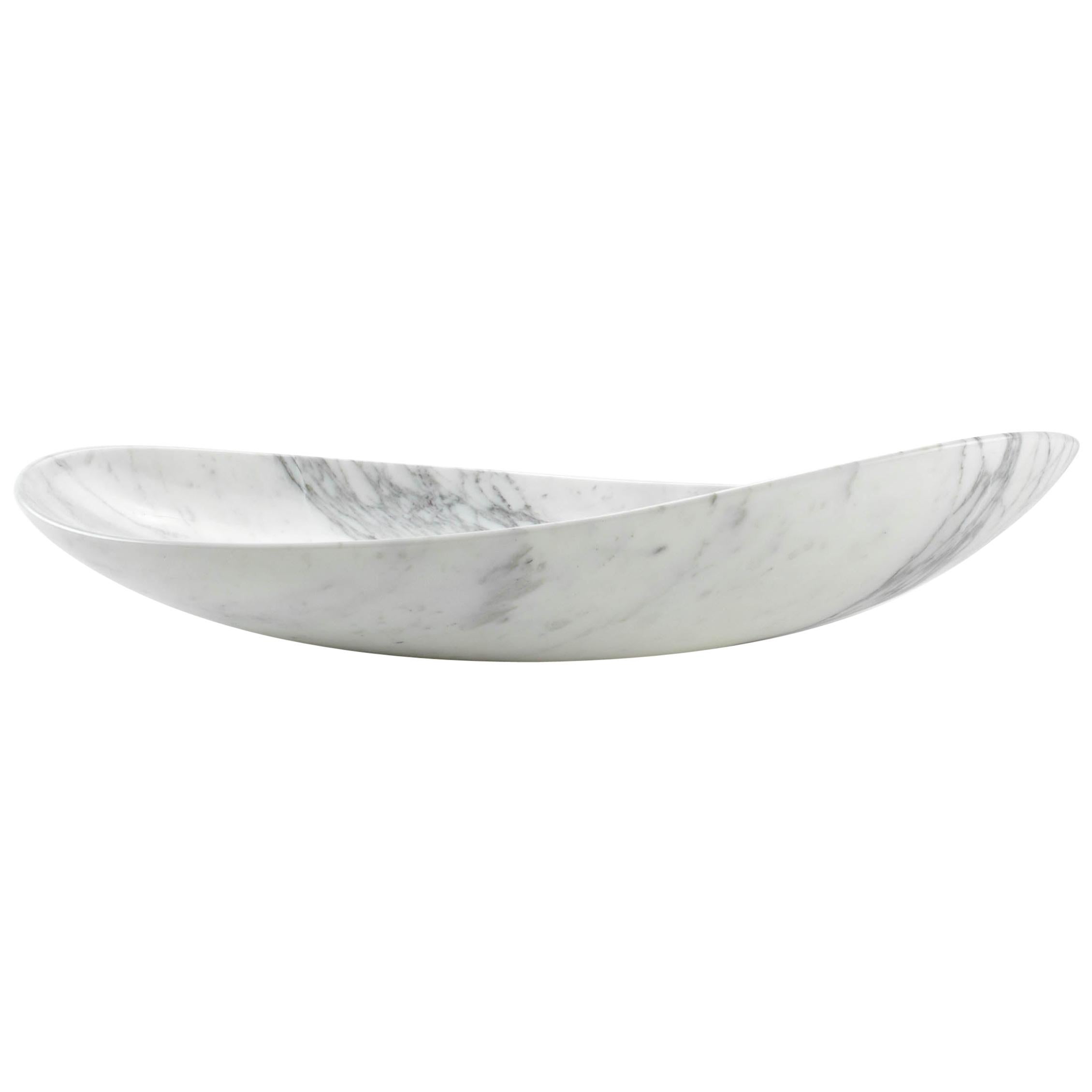 Vase centre de table en marbre blanc Calacatta, design de collection Italie en vente