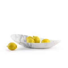 Ciotola Vaso Centrotavola  Marmo bianco Calacatta Design italiano da collezione