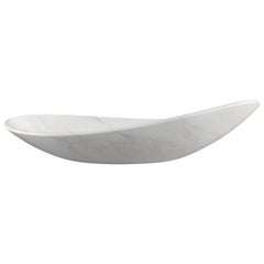 Bowl Vase Vessel Centerpiece  White Marble Calacatta Italian Collectible Design