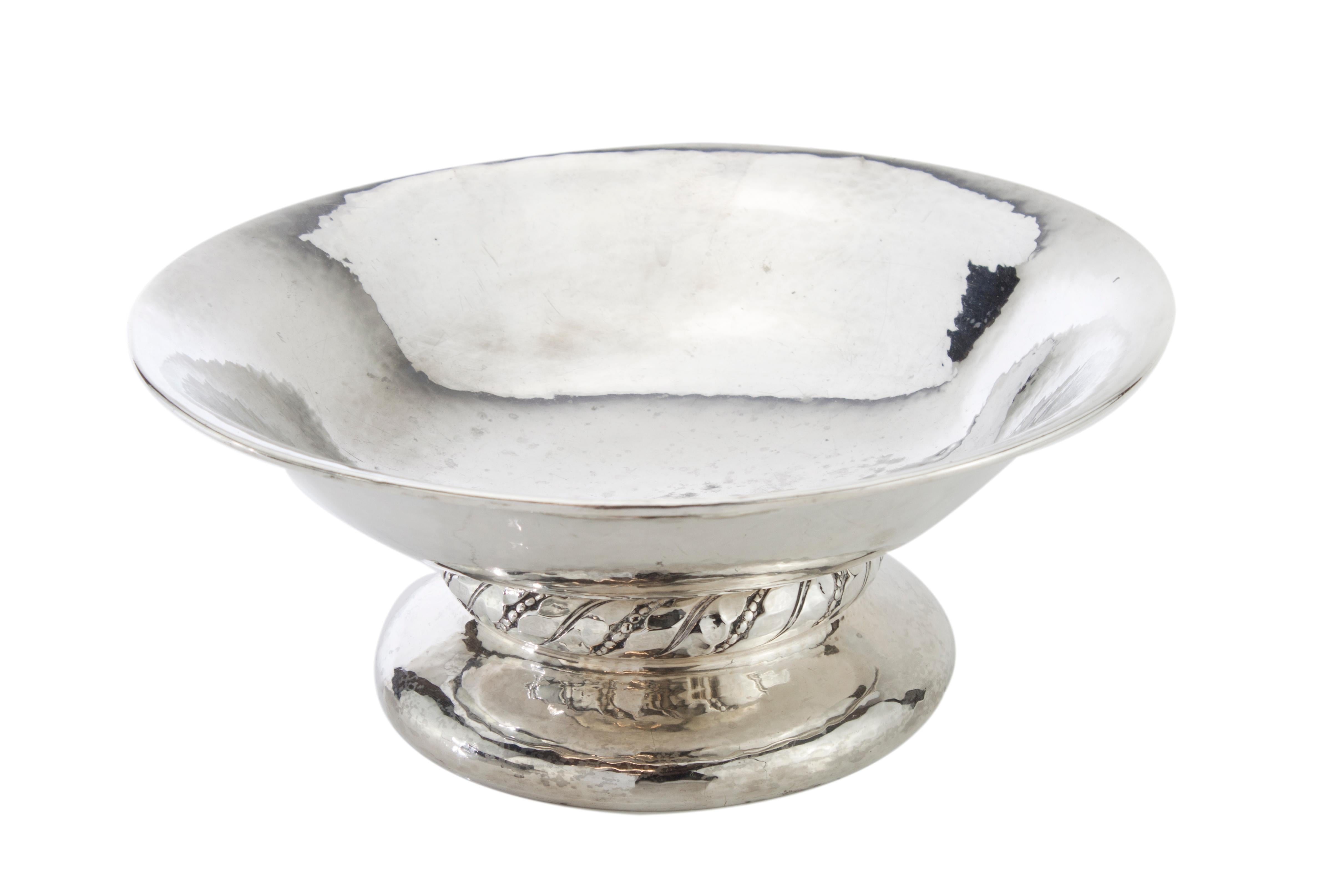 Art Deco Fruit Bowl with Hammer Finish by Liberty & Co. For Sale