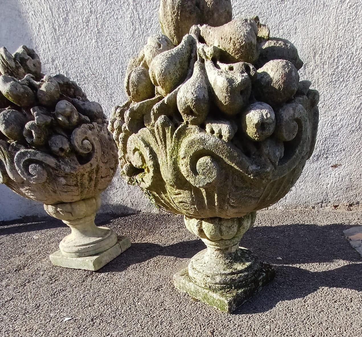 Fruit Bowls, Stone Garden Vases, Early 20th Century For Sale 9