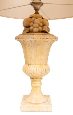 Fruit Ceramic Classical Greek Urn Table lamps 1970s Italy