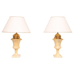 Fruit Ceramic Classical Greek Urn Table lamps 1970s Italy