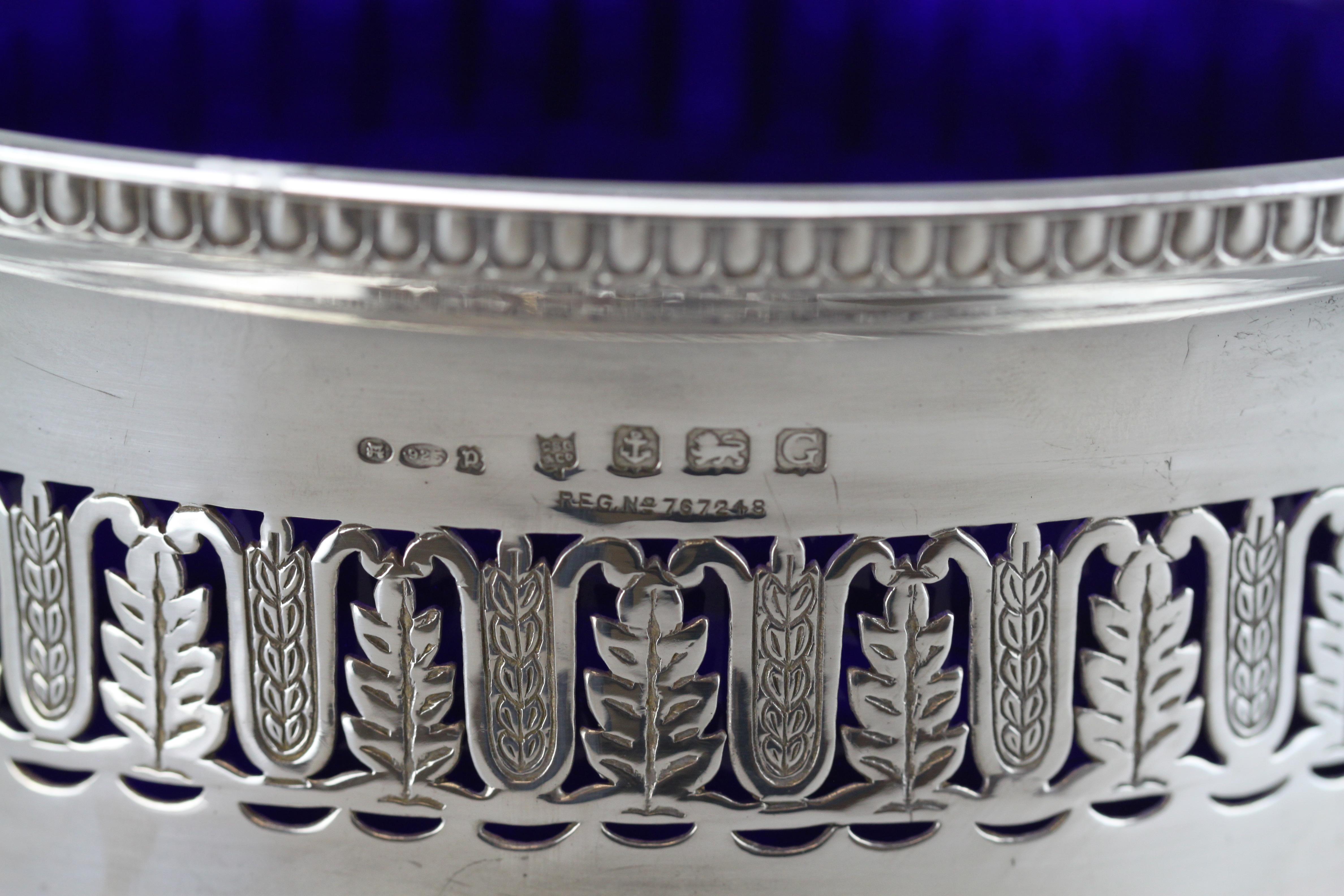 Fruit Dish with Blue Liner Glass, Charles S Green & Co Ltd, London, 1931 1