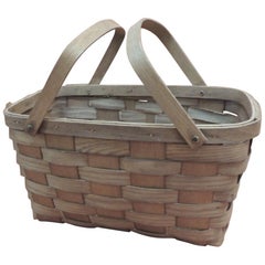 Vintage Fruit Flat-Woven Basket with Handles