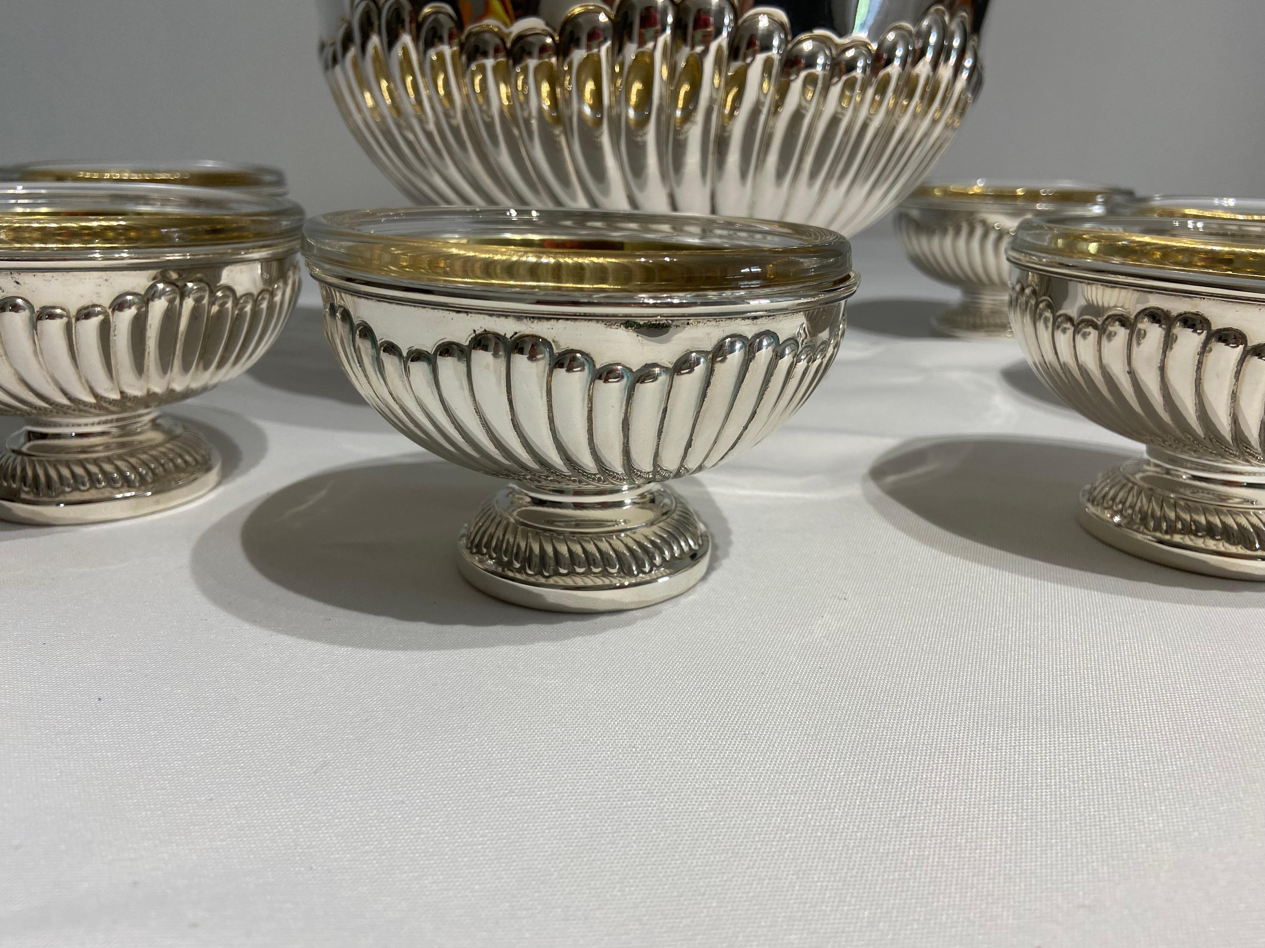 Early Victorian Fruit Salad Set in 800 Silver For Sale