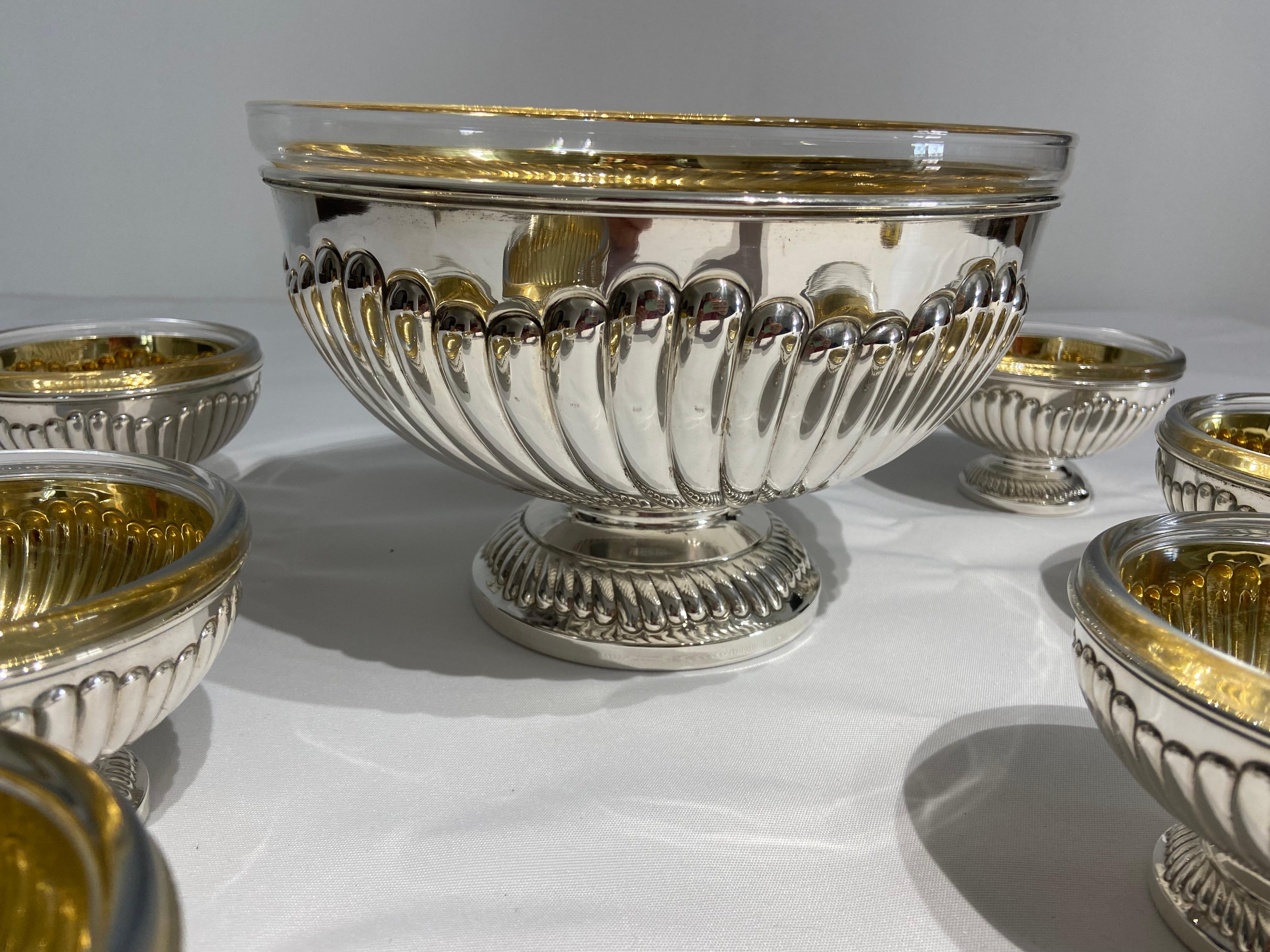 Fruit Salad Set in 800 Silver In Good Condition For Sale In Palermo, IT