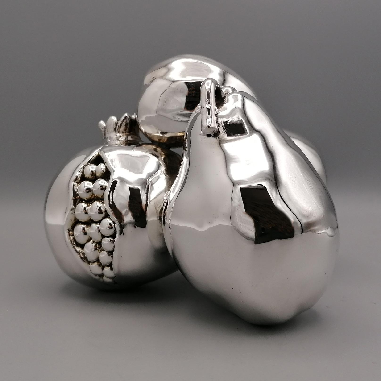 Other Fruit set - pomegranate pear fig apple - in 999 silver