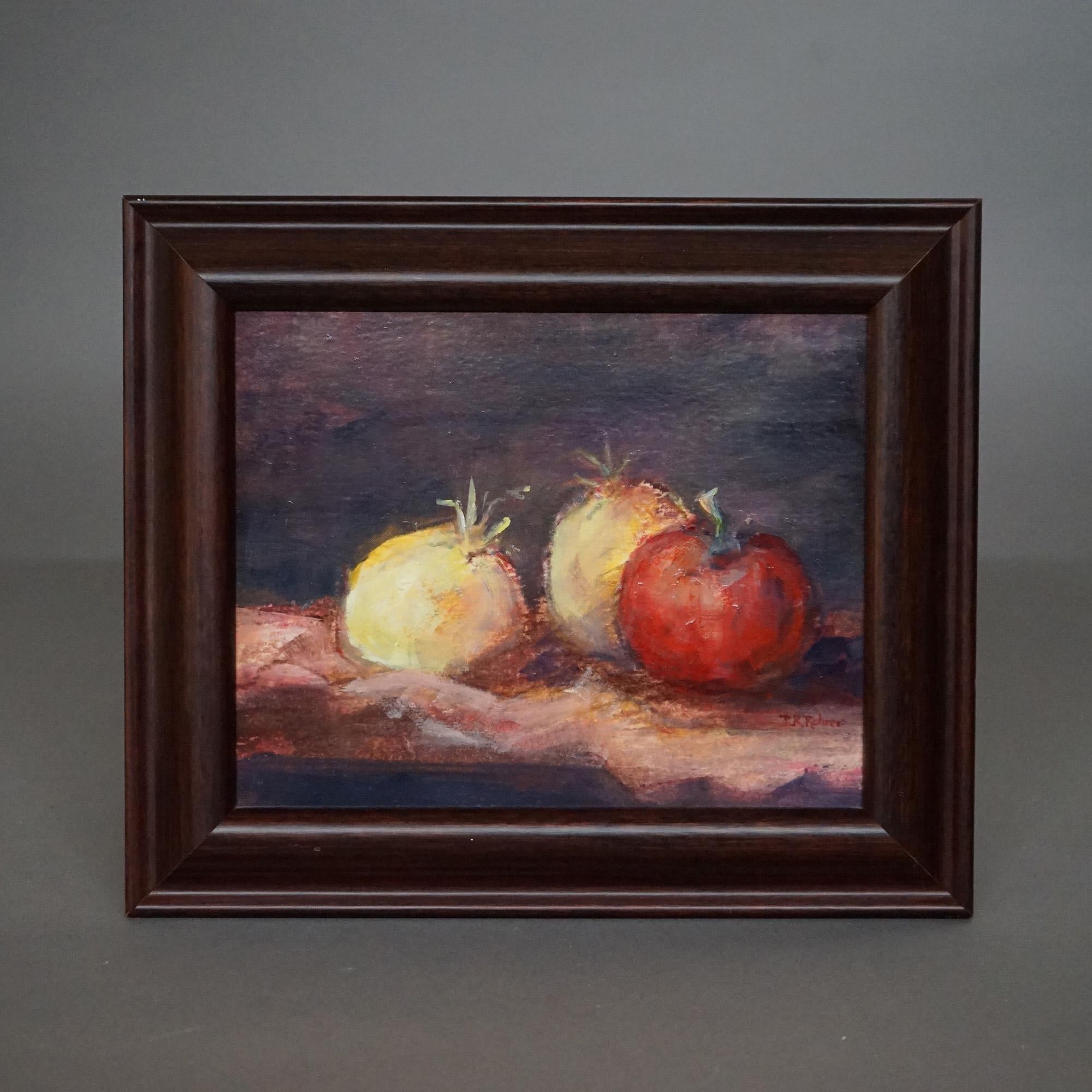 Fruit Still Life Oil on Panel Painting  “Tutti Frutti” Signed P R Rohrer 20th C For Sale 4