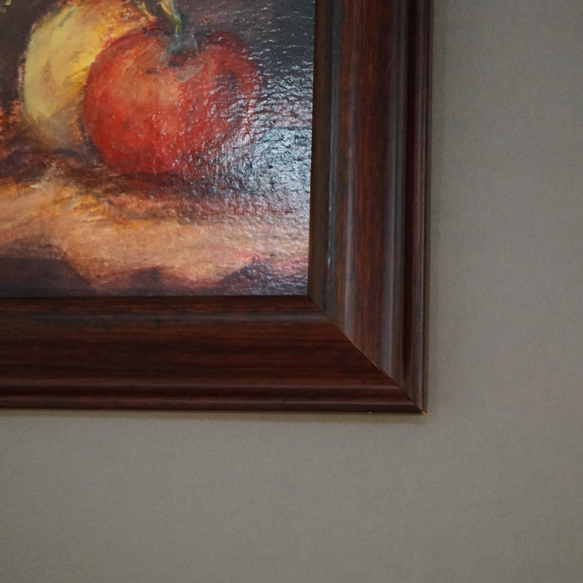 Obststillleben Öl auf Tafel Gemälde  Tutti Frutti Signiert P R Rohrer 20. C (20. Jahrhundert) im Angebot