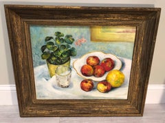 Obststillleben auf Leinwand, signiert Handelman