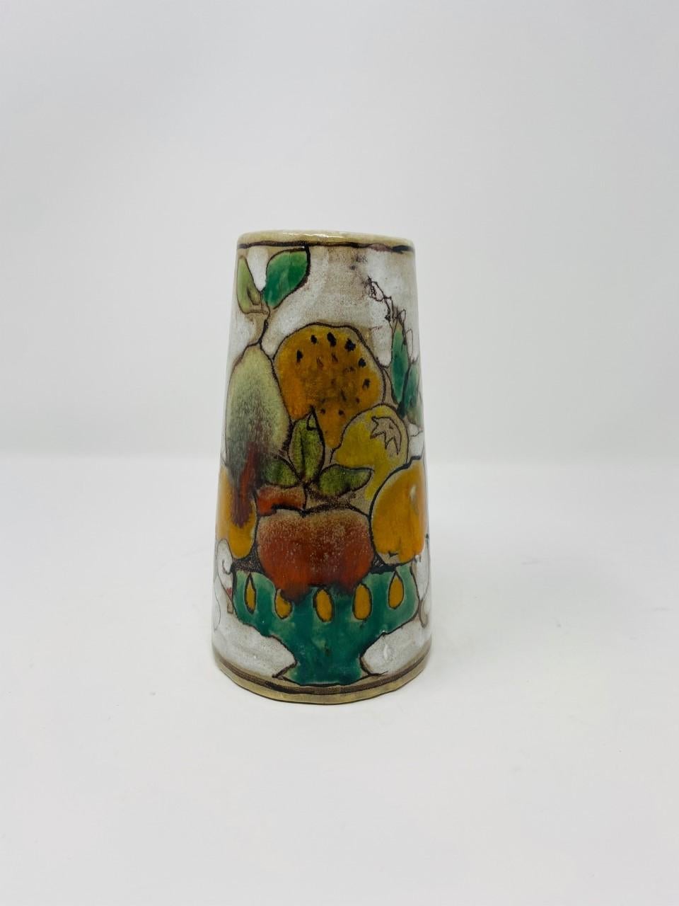 Italian “Fruit Still Life” Vase by Elio Schiavon For Sale