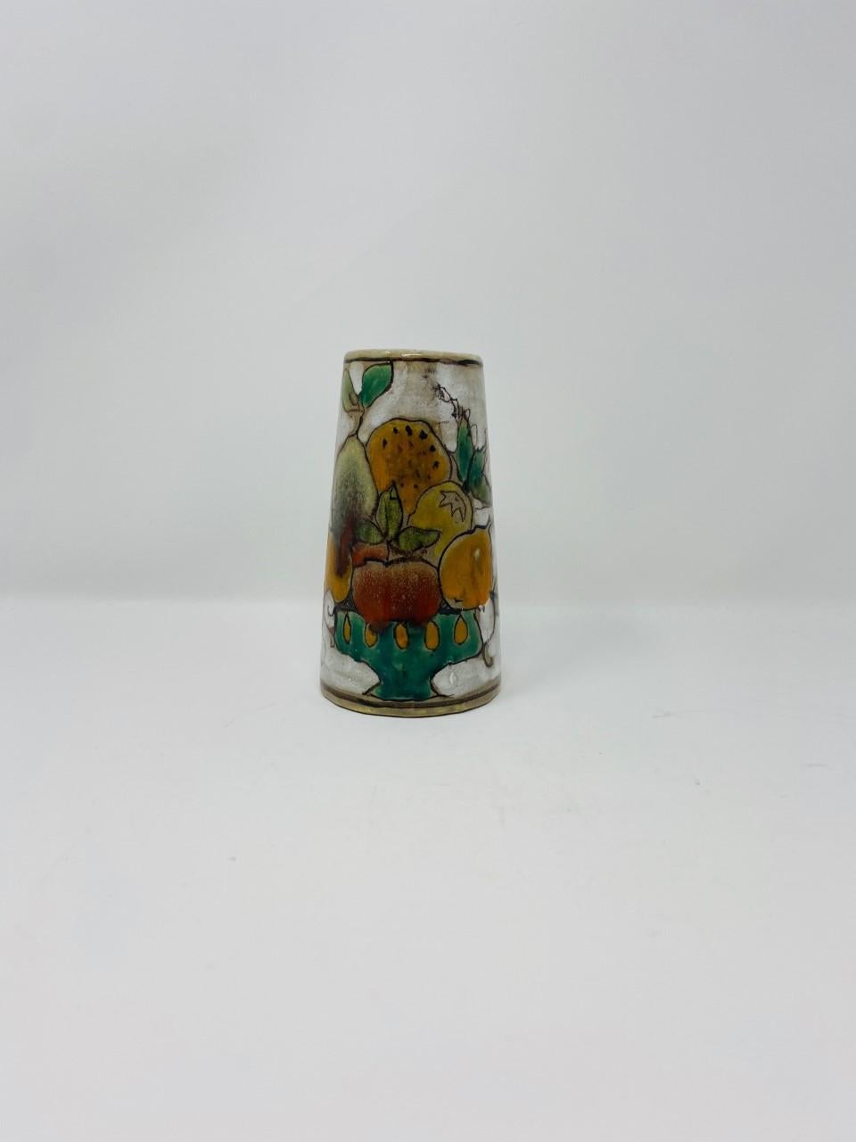 Ceramic “Fruit Still Life” Vase by Elio Schiavon For Sale