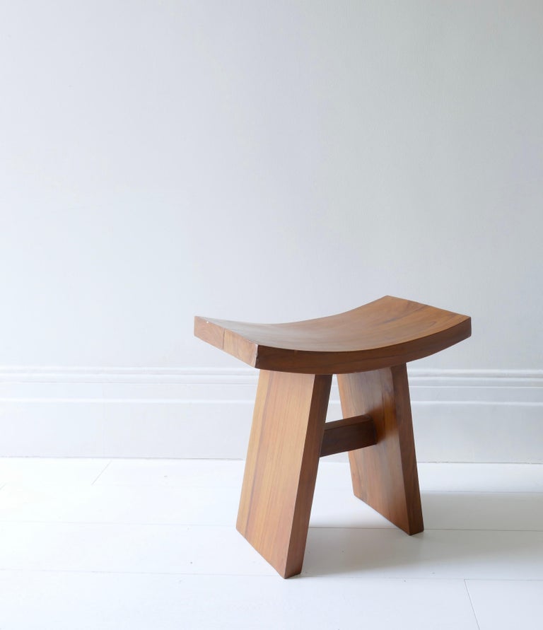 Fruit Wood Stool, 1970s at 1stDibs