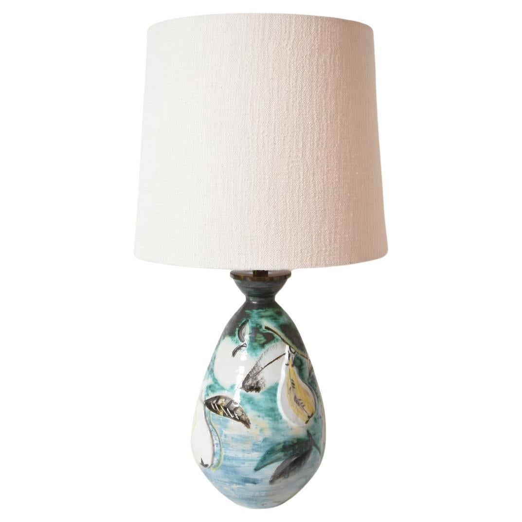 Lámpara de cerámica Frutas y peras, años 60 en venta