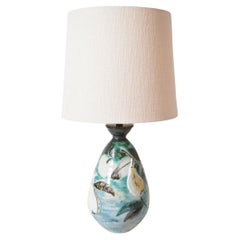 Vintage Fruits and pears ceramic lamp, 1960s