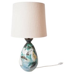 Fruits and pears ceramic lamp, 1960s