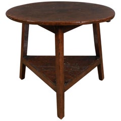 Fruitwood and Oak Cricket Table
