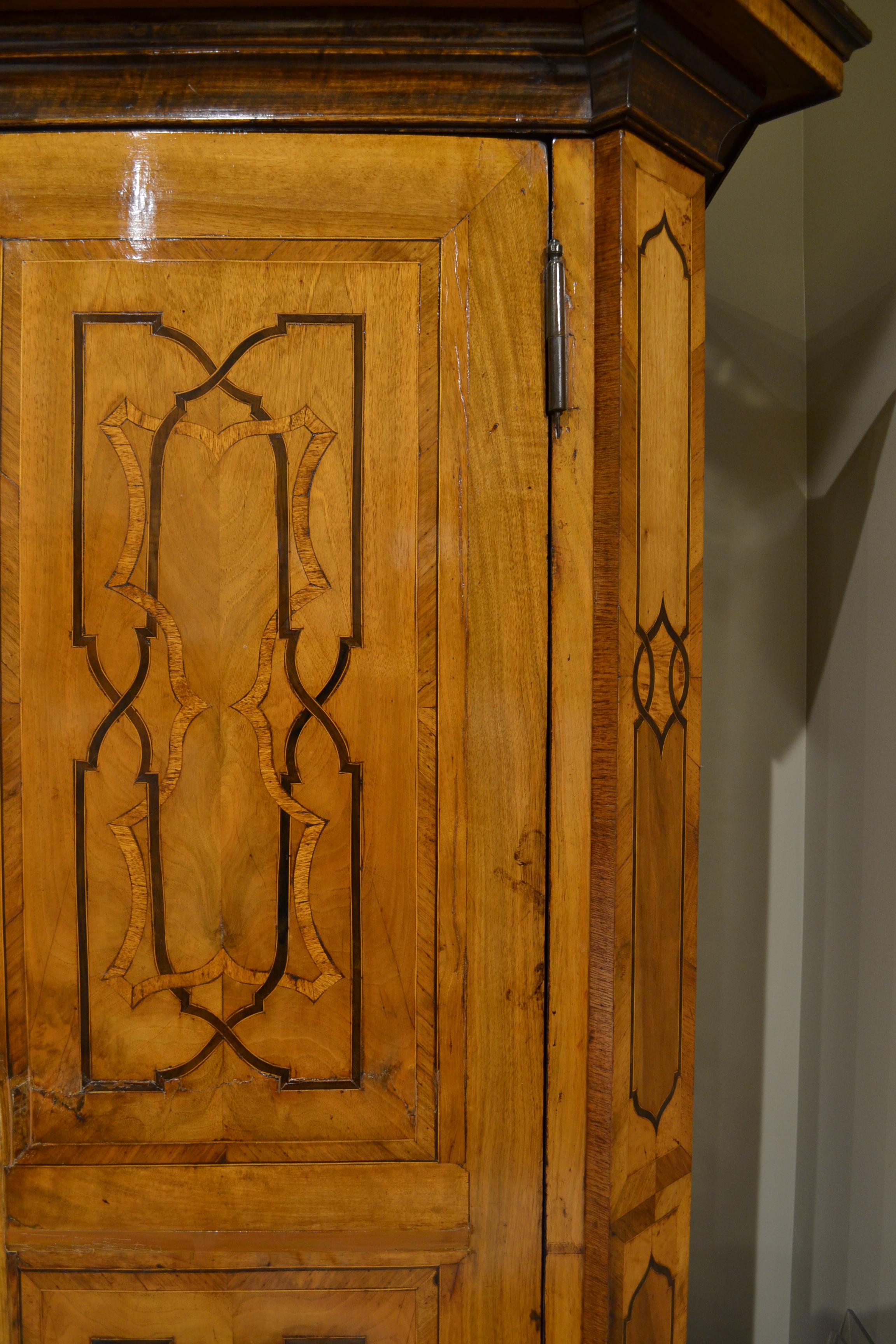 19th Century Fruitwood Armoire with Inlay For Sale