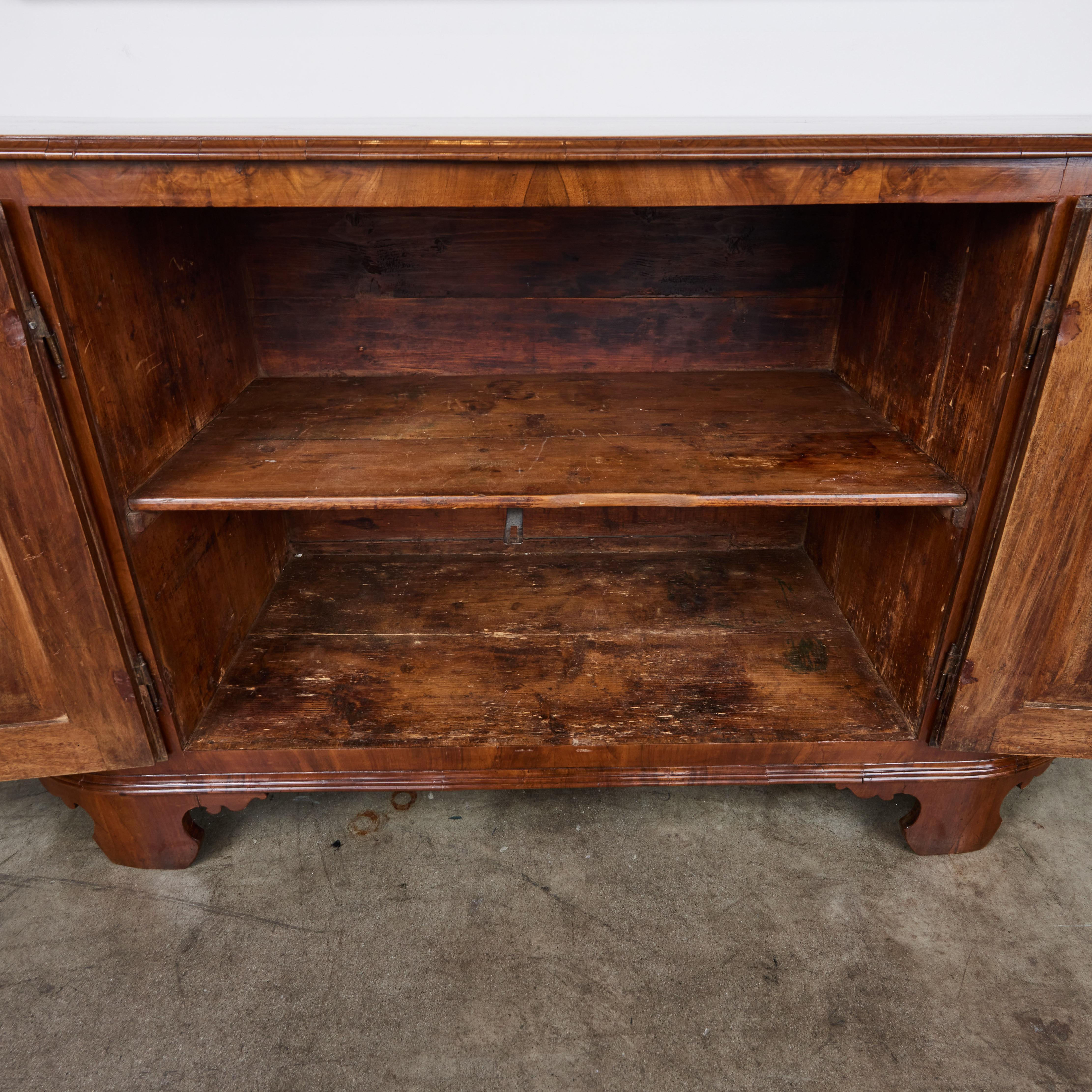 Baroque Fruitwood Curved Buffet For Sale