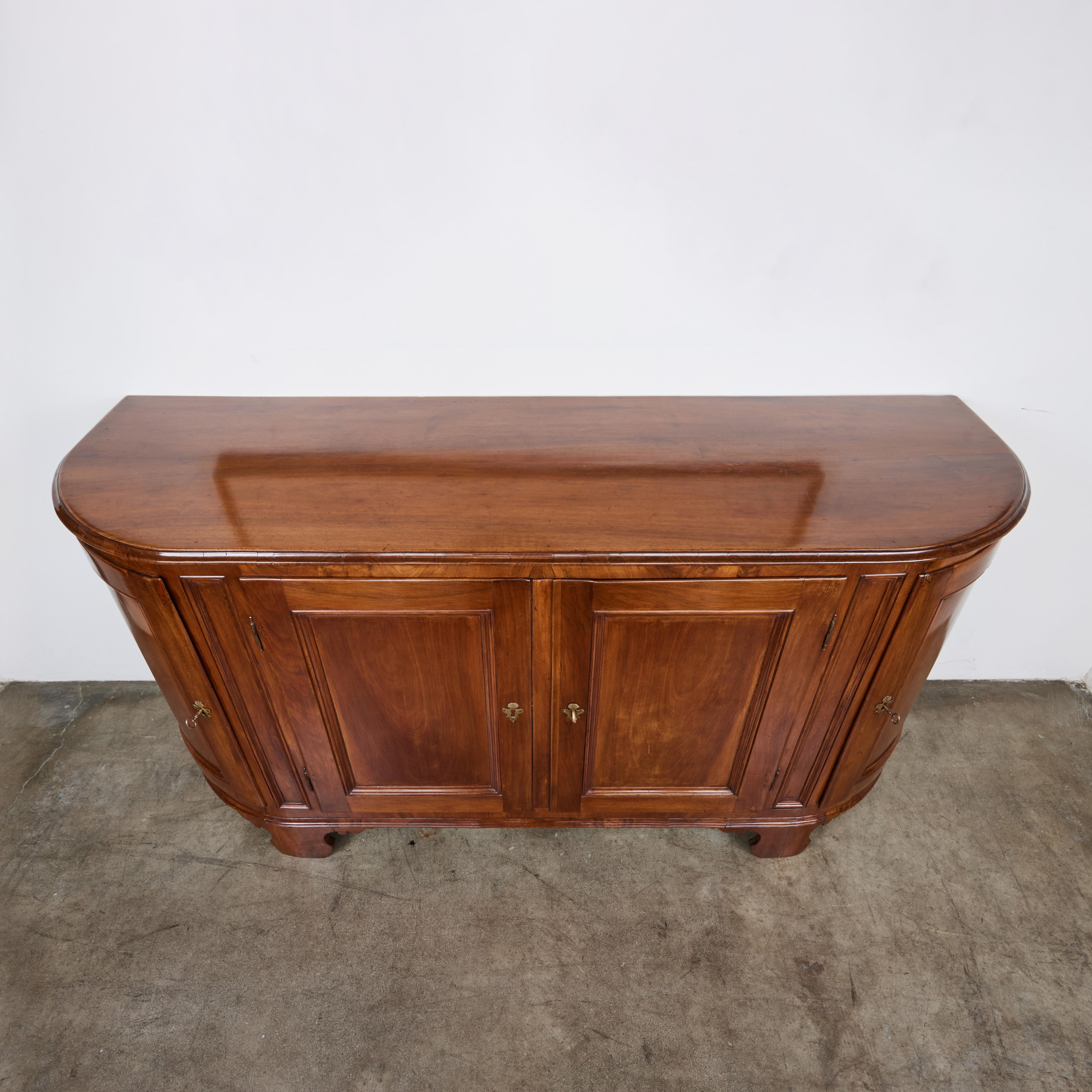 Fruitwood Curved Buffet In Good Condition For Sale In Newport Beach, CA