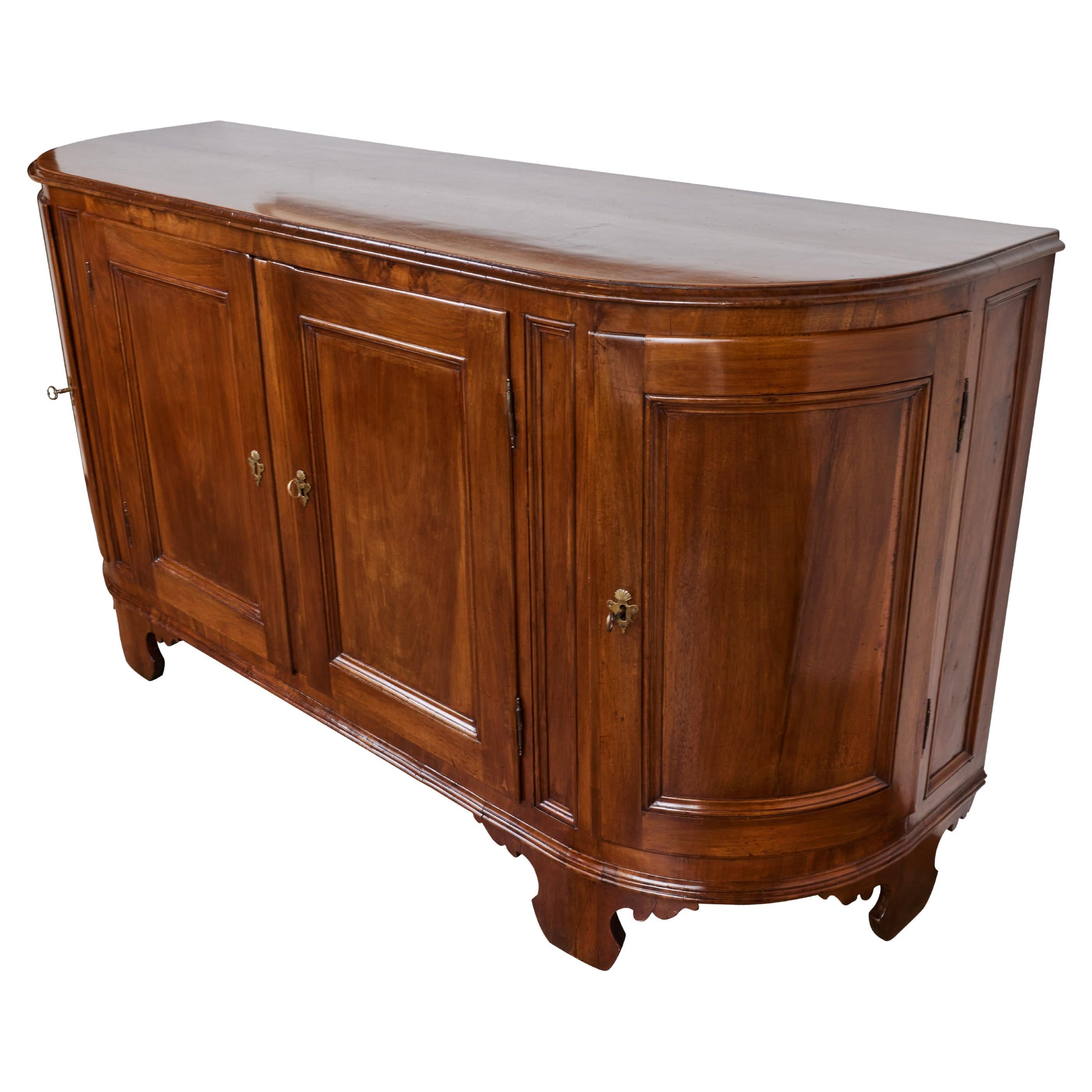 Fruitwood Curved Buffet For Sale