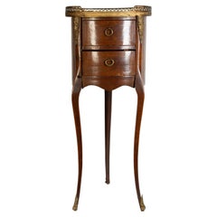 Fruitwood Diminutive Three-Leg Marble Top Side Table, Late 19th Century