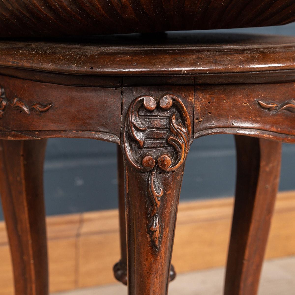 Fruitwood Grotto Piano Stool, Venice, circa 1880 13