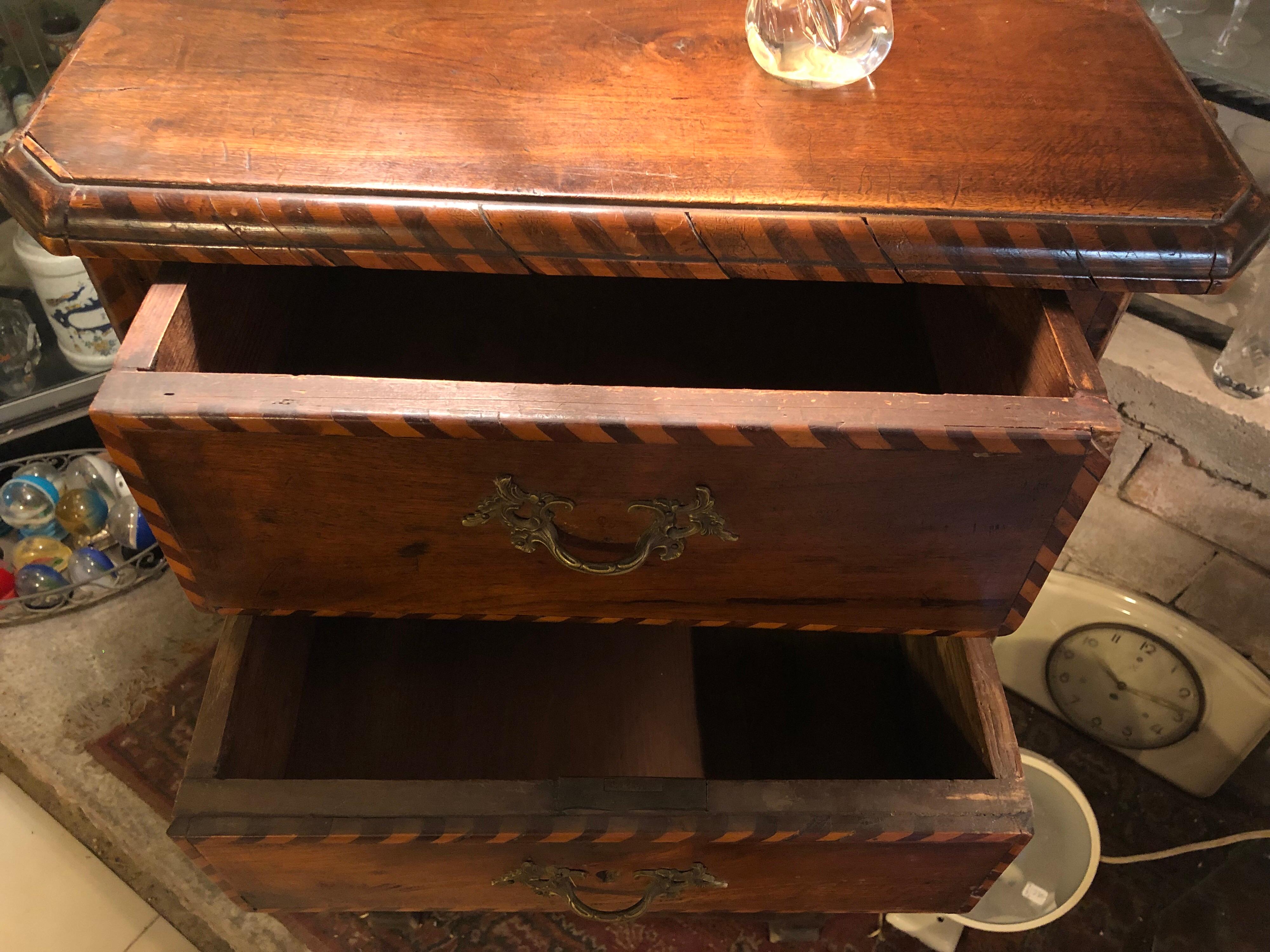 Fruitwood Marquetry Inlaid Side/Night Table Louis Philippe, 19th Century, France In Good Condition In Sofia, BG