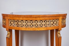 Fruitwood Table with Inlaid Marble