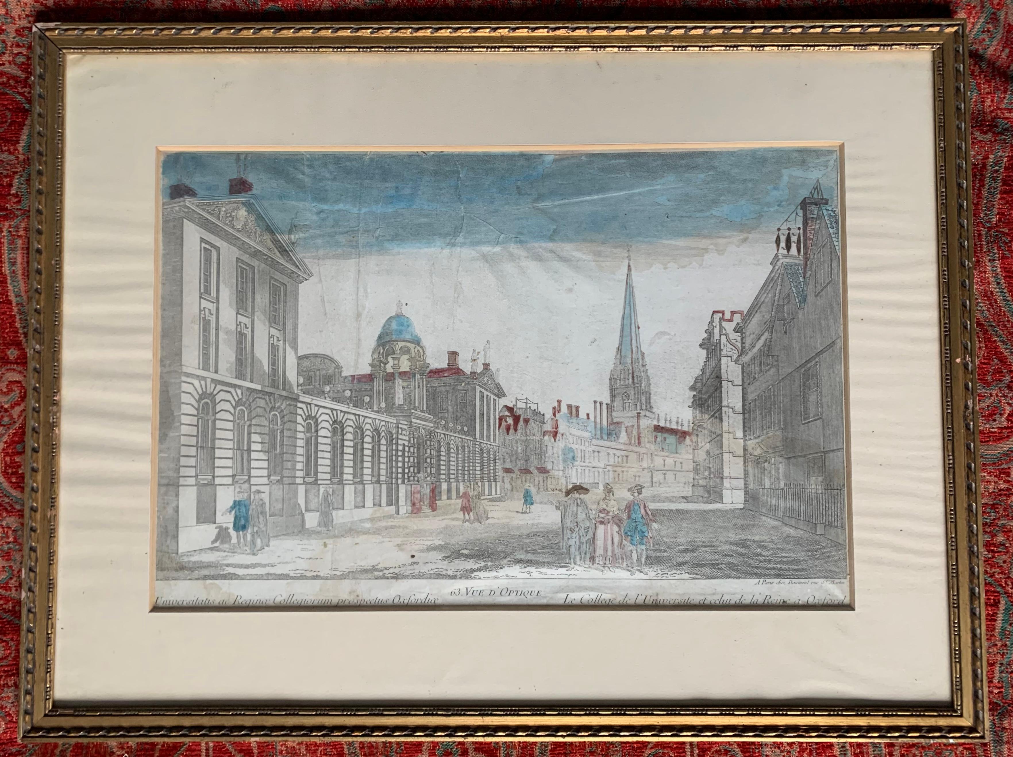 Frusotte Optique View of the Queens College Andr Oxford University (Vue en Frusotte du Queens College) en vente 2