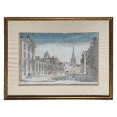 Antique Frusotte «Optique View of the Queen’s College André Oxford University»