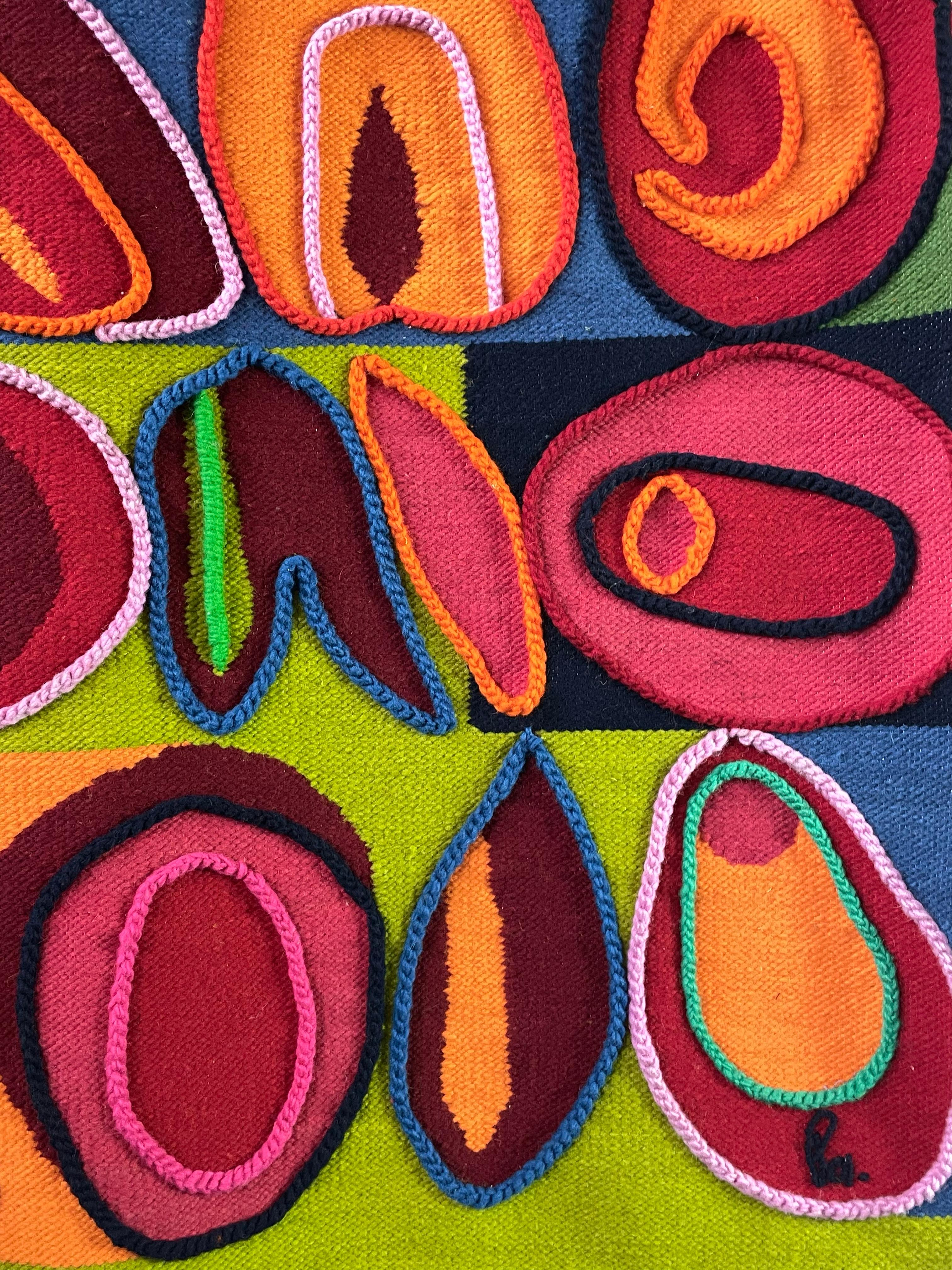 Hand-Woven Frutas Tapestry By Paula Barragán  For Sale
