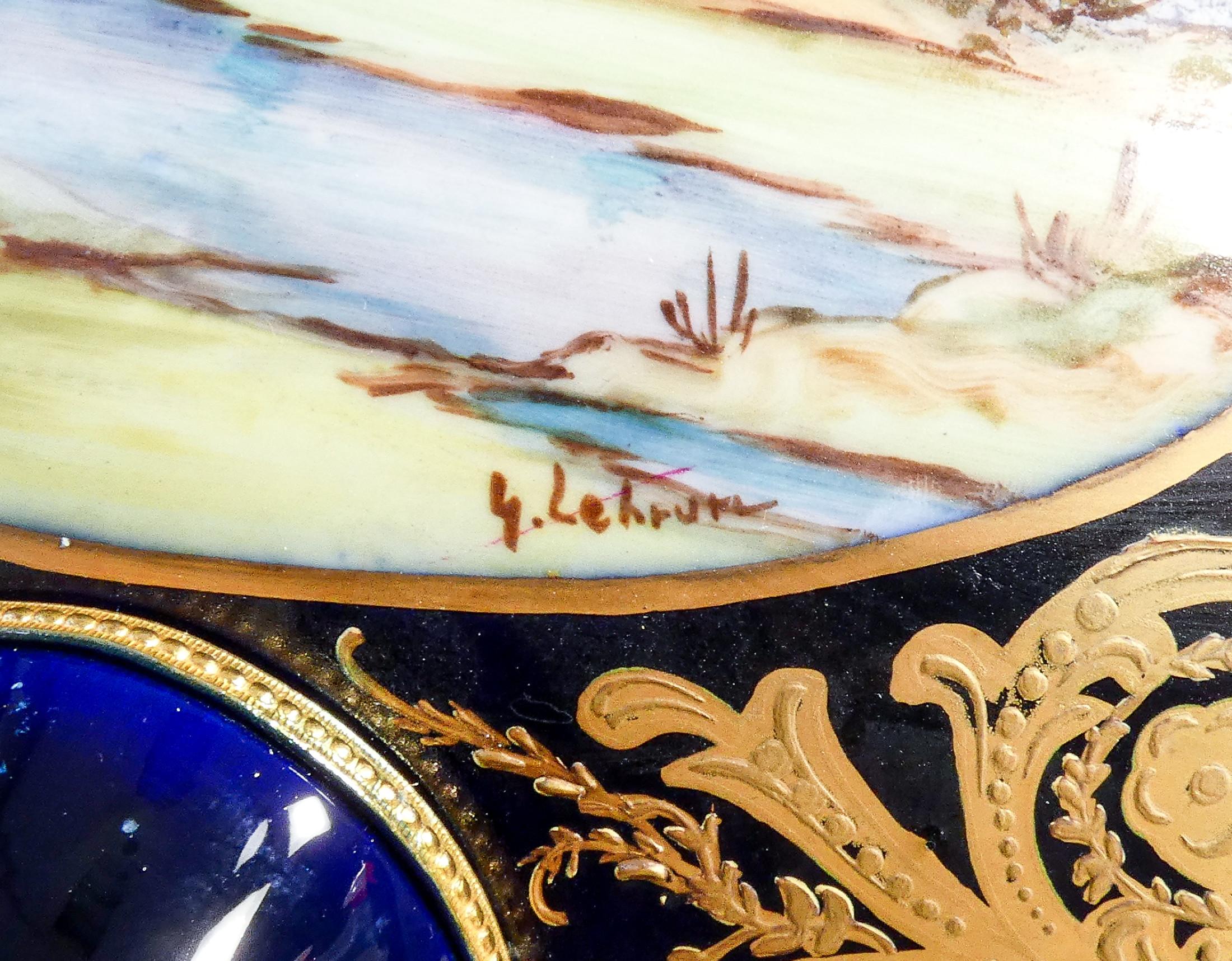 Porcelain Fruit Bowl Di Sevres, Painted Signed By G. Lehrun. Sevres, 20th Sec 4