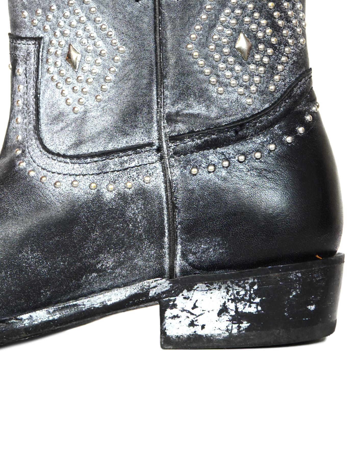 Frye Black Leather Billy Studded Short Boots Sz 5.5 3