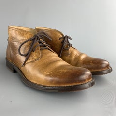 FRYE Size 10.5 Tan Antique Leather Lace Up Boots