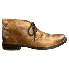 FRYE Size 10.5 Tan Antique Leather Lace Up Boots