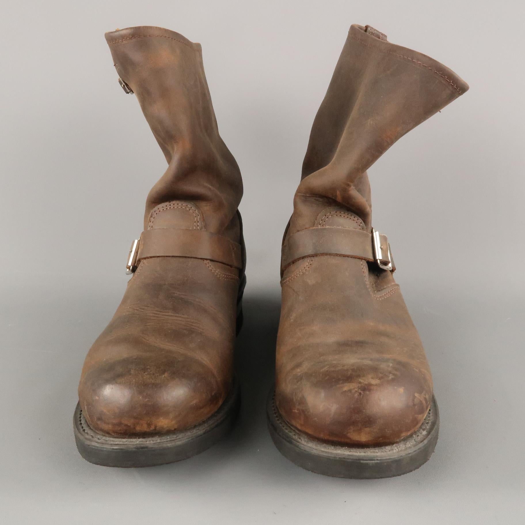 brown distressed leather shoes