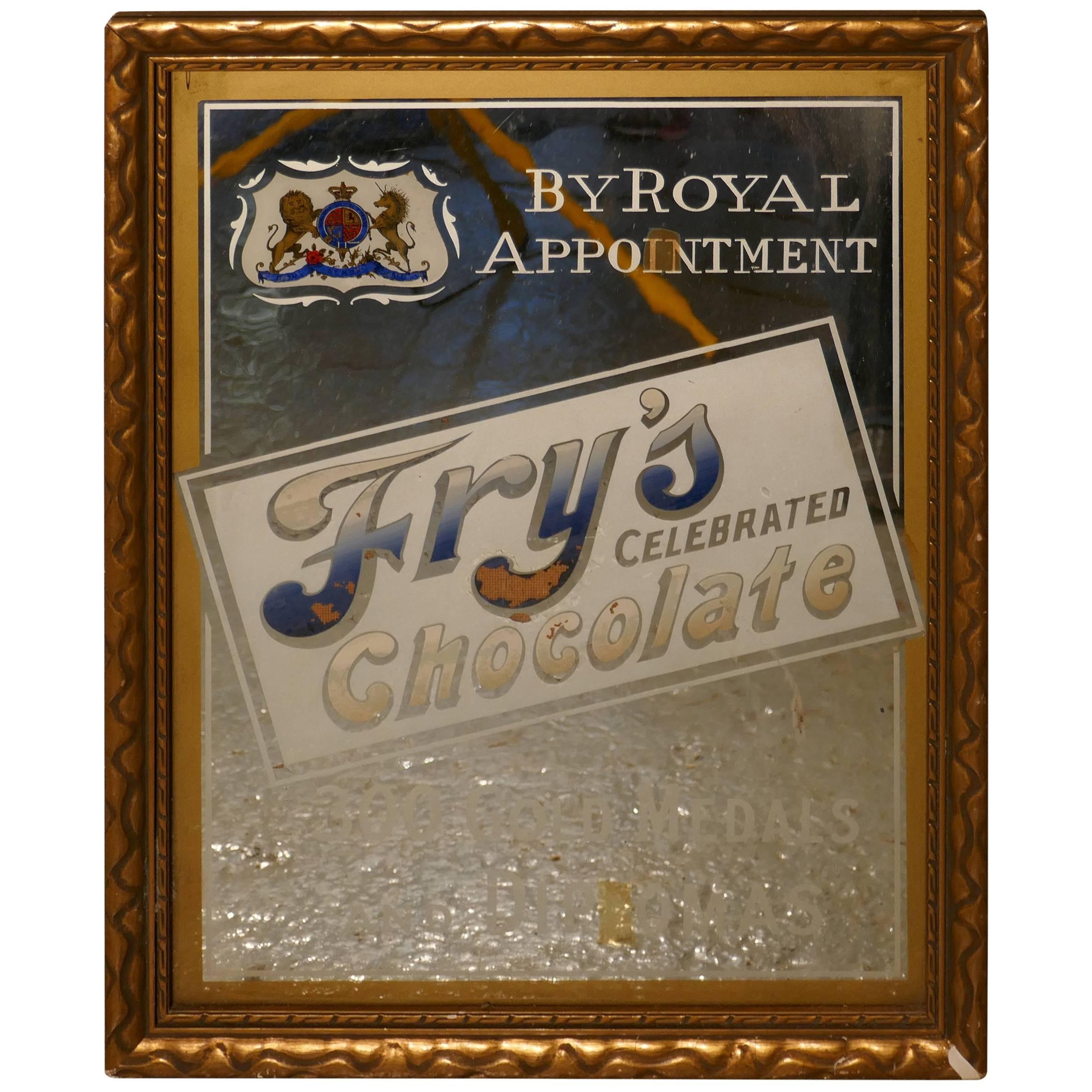 Miroir publicitaire célèbre en forme de chocolat de Fry's, réalisé sur commande royale
